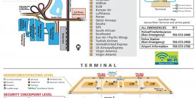 Vašingtono daleso tarptautinis oro uostas map