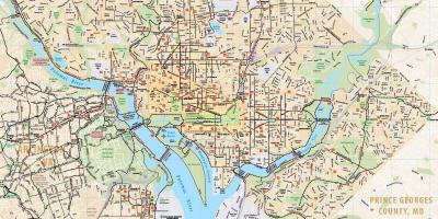 Vašingtone dviračių žemėlapis