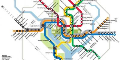 Washington dc metro geležinkelių žemėlapis