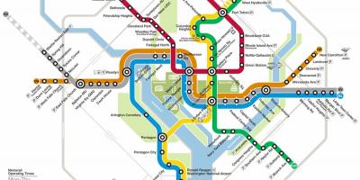 Washington dc metro sistemos žemėlapis