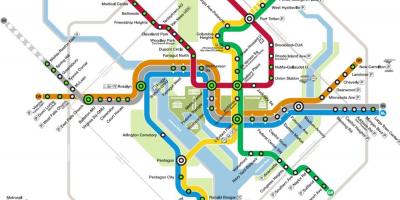 Vašingtono metro stotis map