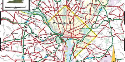 Washington dc metro žemėlapis, gatvių perdanga