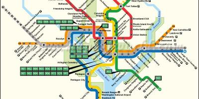 Vašingtone tramvajų žemėlapyje