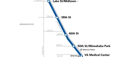 Vašingtono metro mėlyna linija žemėlapyje