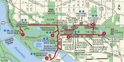 Vašingtonas pėsčiomis žemėlapyje