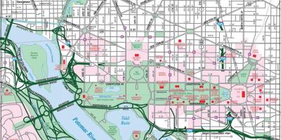 Vašingtono miesto centro žemėlapis