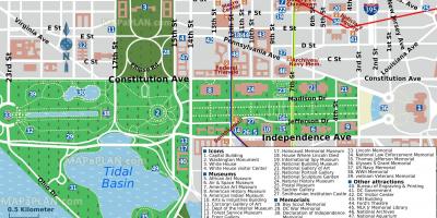 Žemėlapis vašingtone mall ir muziejai