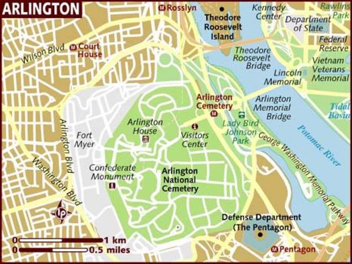 žemėlapis arlington vašingtone