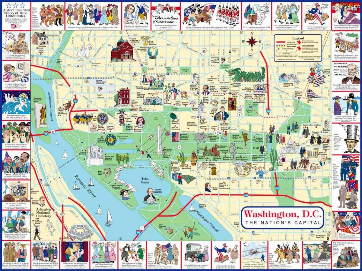 vašingtone lankytinos vietos žemėlapyje