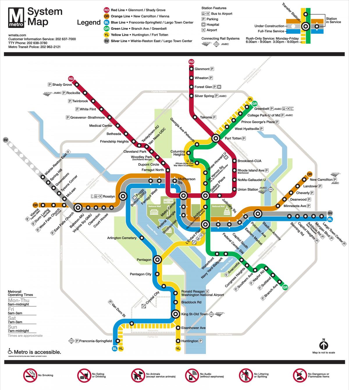 washington dc metro žemėlapį, sidabrinė linija