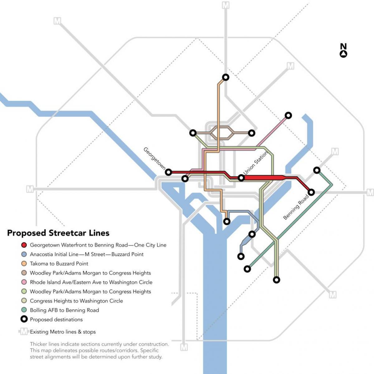 vašingtone tramvajus žemėlapyje