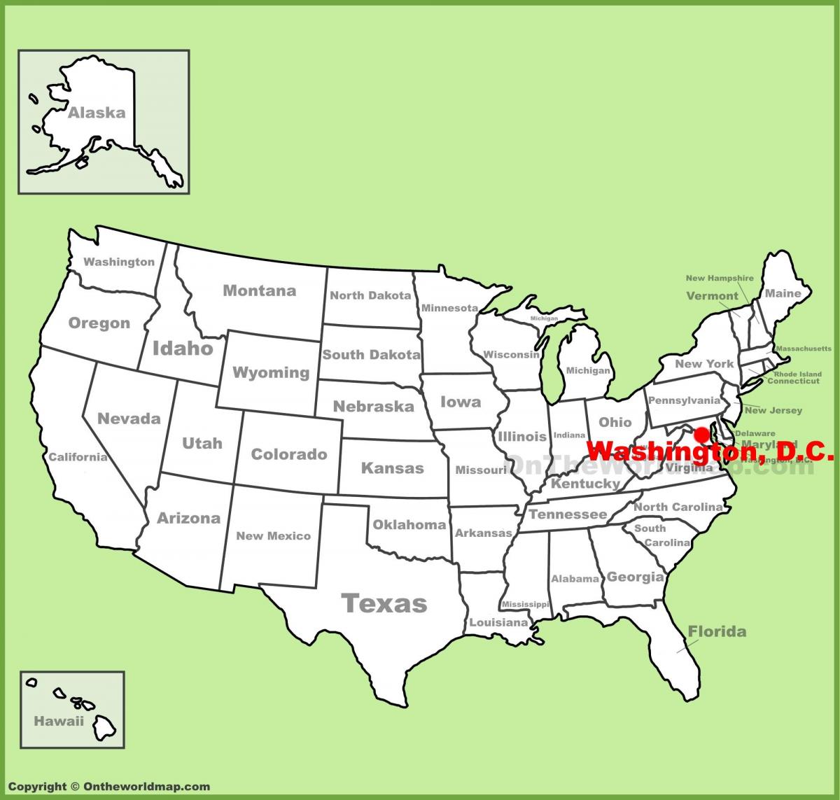 vašingtone įsikūręs amerikos valstijų žemėlapis