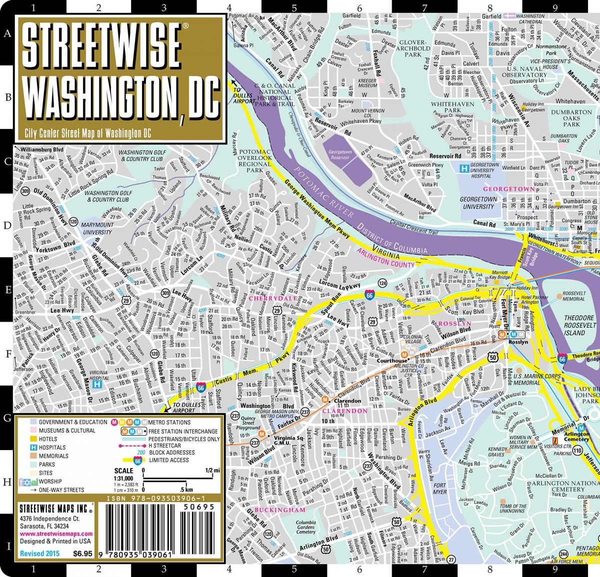žemėlapis streetwise vašingtone