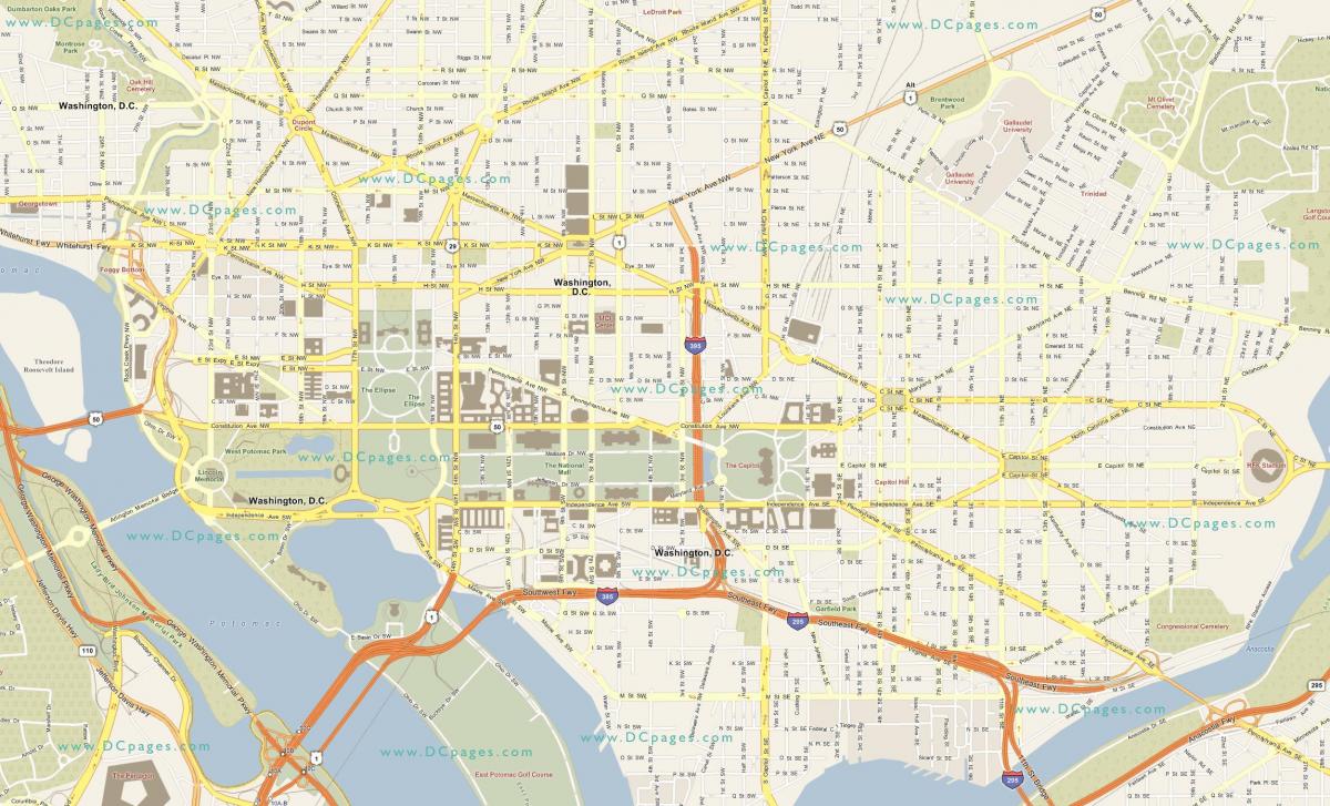vašingtono gatvių žemėlapis