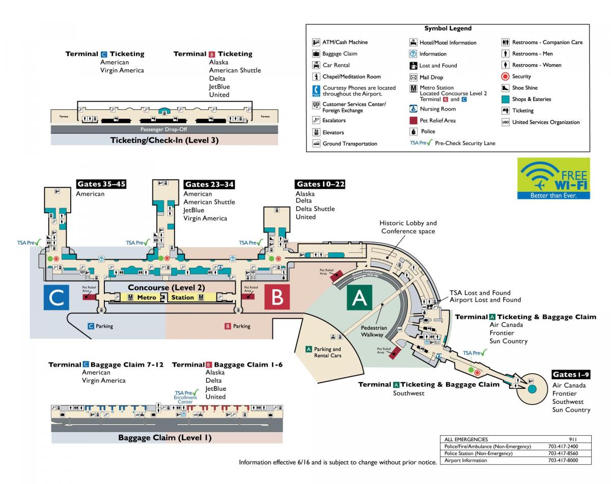 dc oro uosto žemėlapis