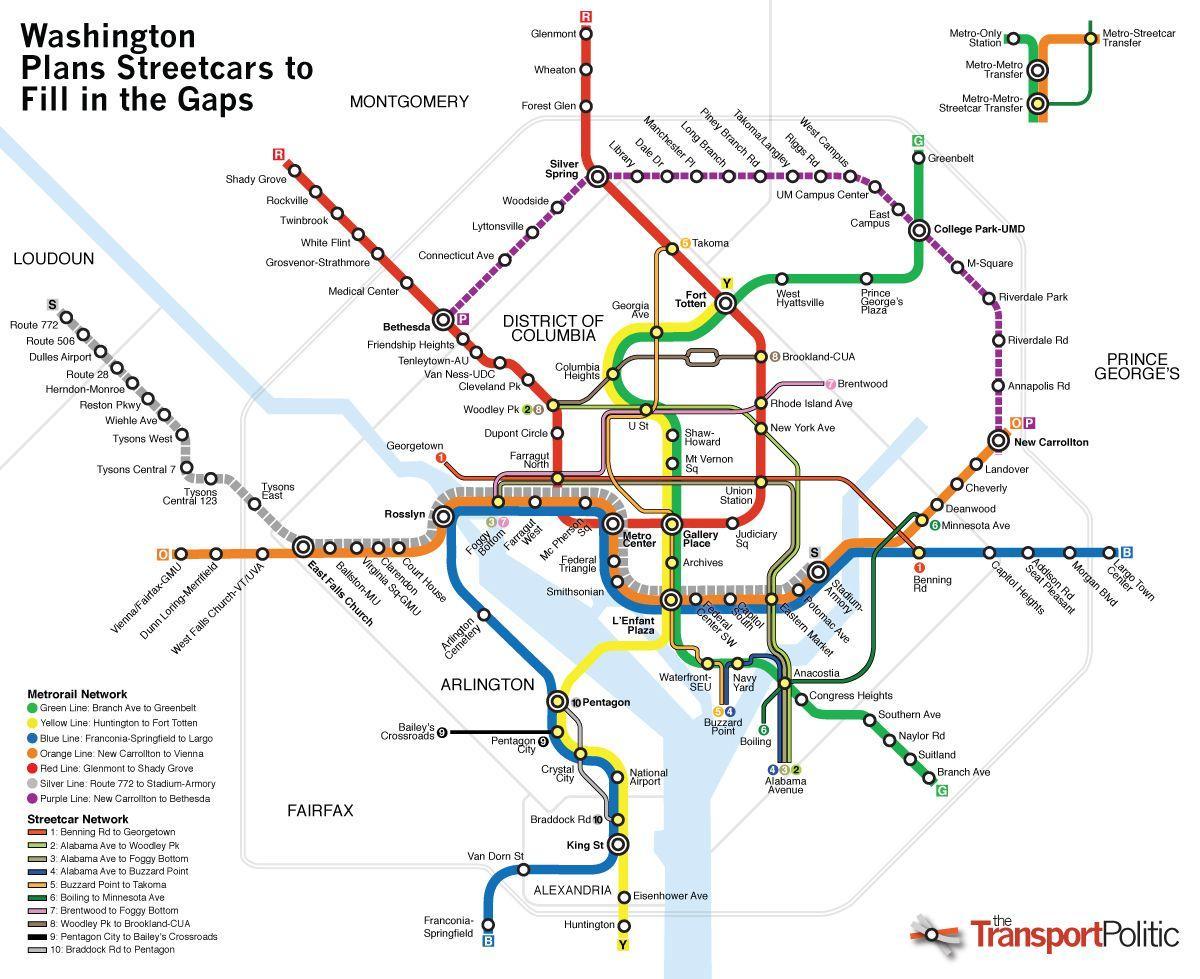 vašingtonas tranzito žemėlapyje