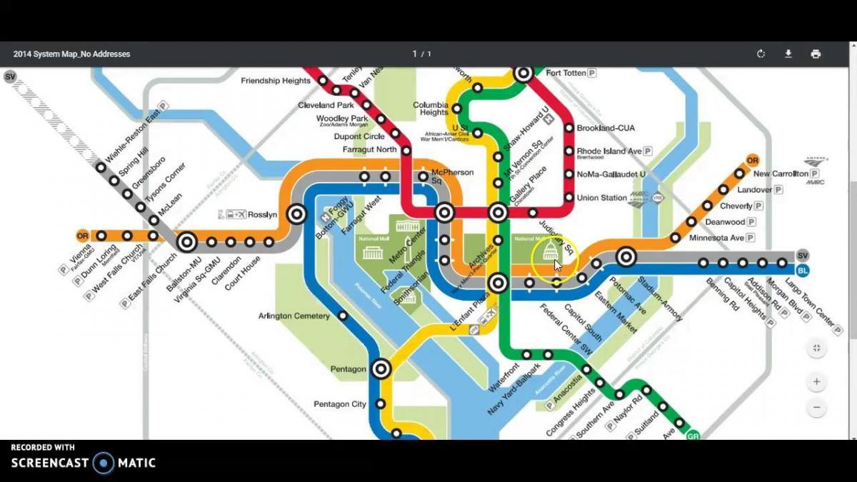 dc metro kelionės žemėlapis