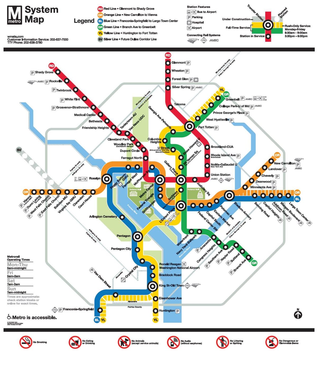 žemėlapis wmata žemėlapis dc