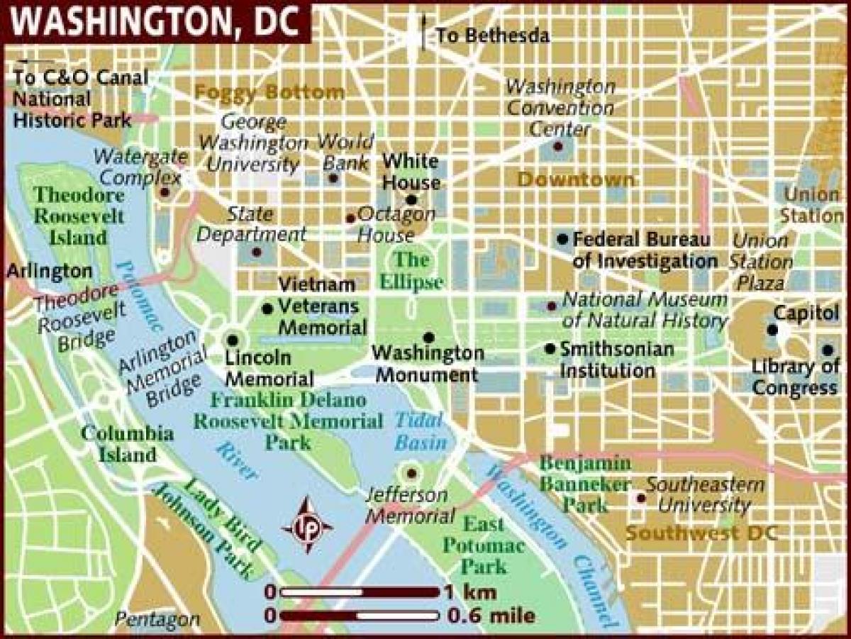 vašingtonas vietovės žemėlapį