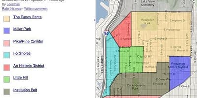 Žemėlapis capitol hill kaimynystėje