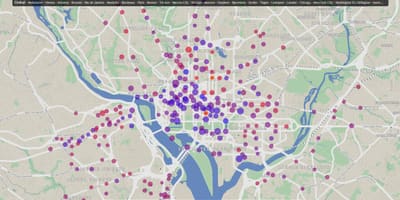 Dc dviračių nuoma žemėlapyje