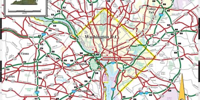 Washington dc metro žemėlapis, gatvių perdanga