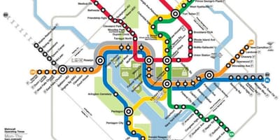 Washington dc metro geležinkelių žemėlapis