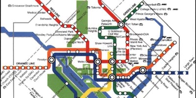 Washington dc metro traukinių žemėlapis