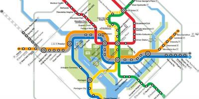 Vašingtone traukinių žemėlapis