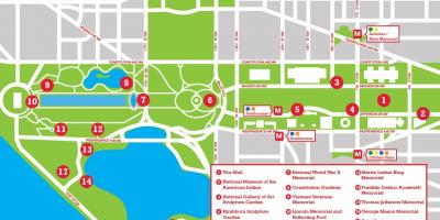 Žemėlapis nacionalinė mall automobilių stovėjimo aikštelė