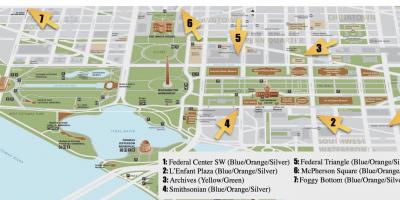Pėsčiomis žemėlapis vašingtone paminklai