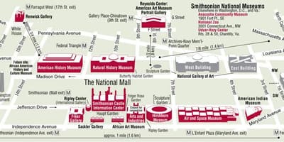 Vašingtono smithsonian žemėlapyje