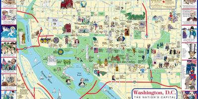 Vašingtonas lankytinos vietos žemėlapyje