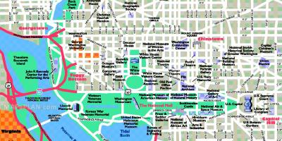 Vašingtone lankytinų vietų žemėlapis