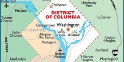 Vašingtone ir vašingtono valstijos žemėlapis